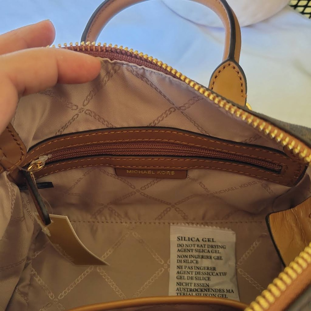 Michael Kors Carine Brown Acorn Logo Crossbody Bag - Picture 6 of 8